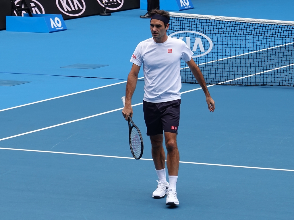 Federer Practice Session